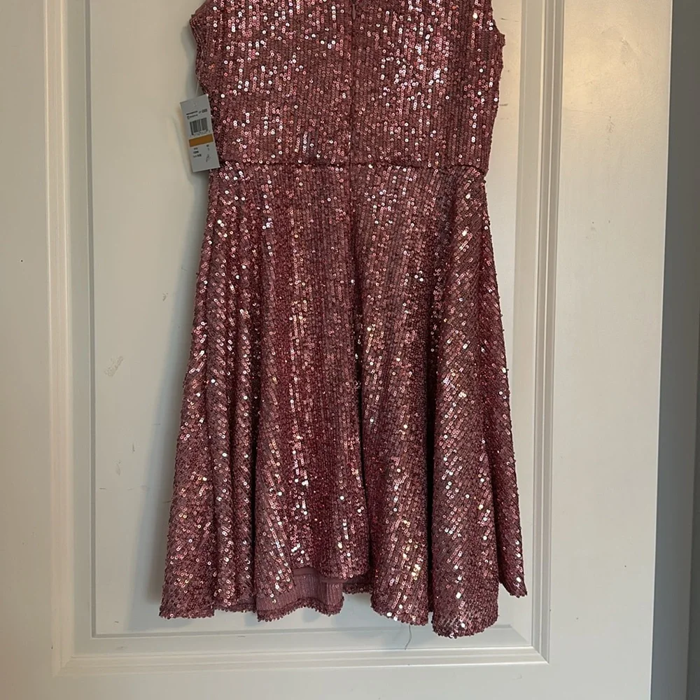 Morgan and Co Pink Sequin Dress - Size 3
